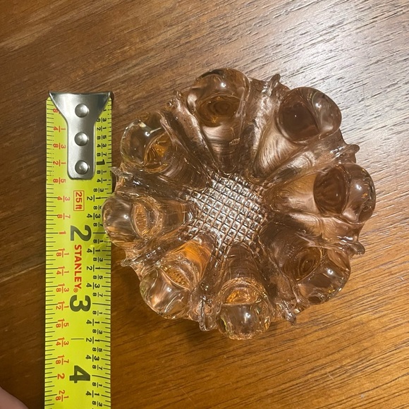 SET OF 2 Green & Pink Vintage Nesting Ashtray Italian Murano Glass Stack Flower - Picture 10 of 15